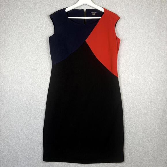 Tommy Hilfiger Dresses & Skirts - Tommy Hilfiger Women's Size 12 Red Black Blue Colorblock Sleeveless Mini Dress